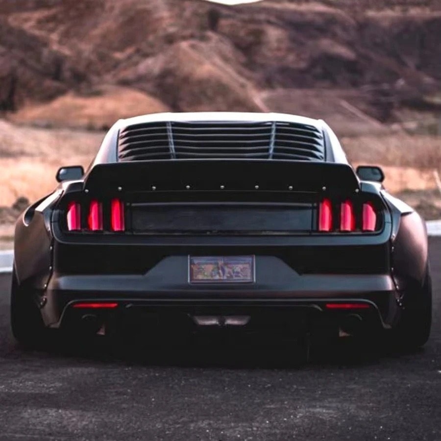 For Mustang Wide Body Kit with Front Rear Fenders Flares Side Skirts Spoiler Front Lip
